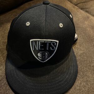NBA Brooklyn Nets Logo Adidas Fitted Hat Cap‎ large ( 7 3/8)